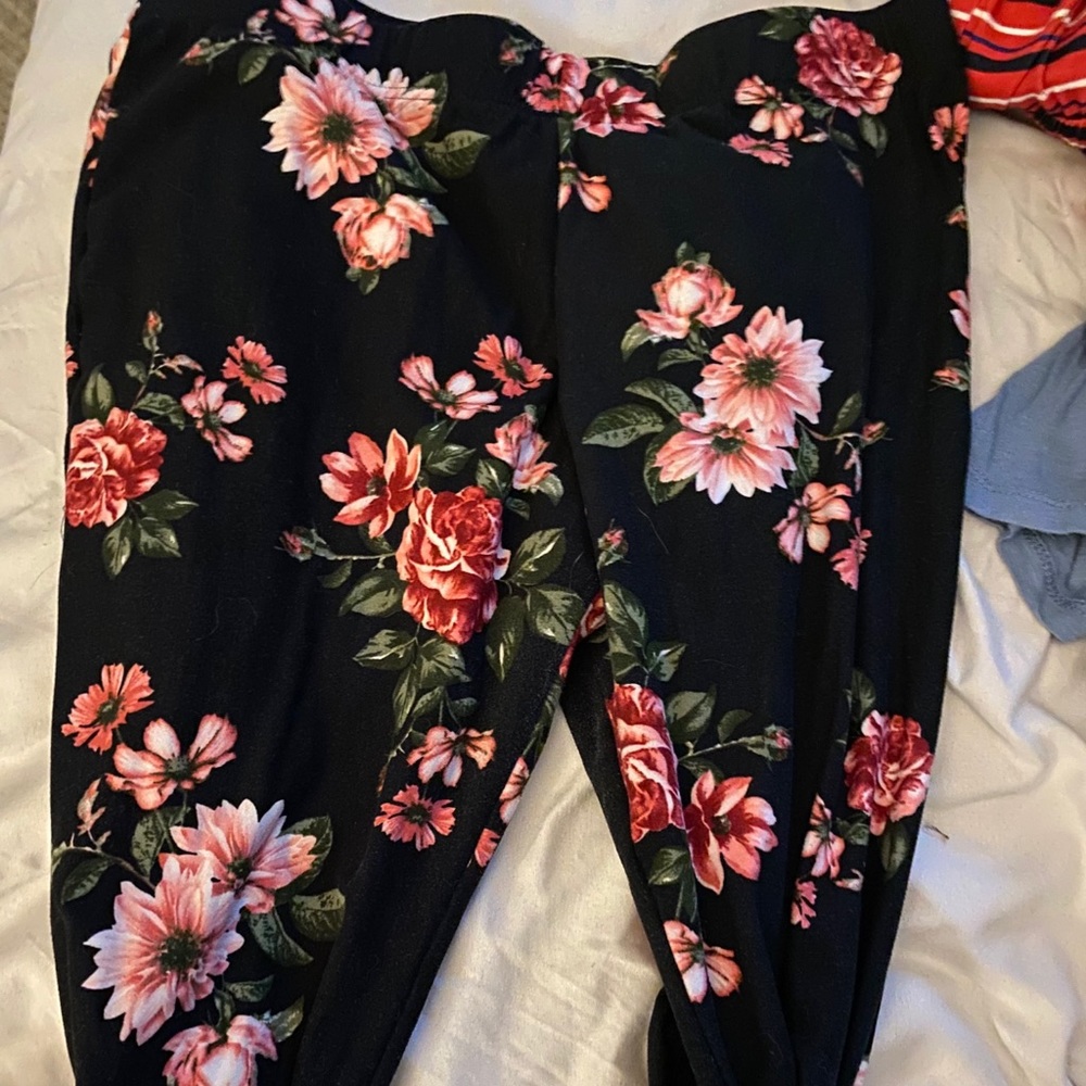flare floral leggings